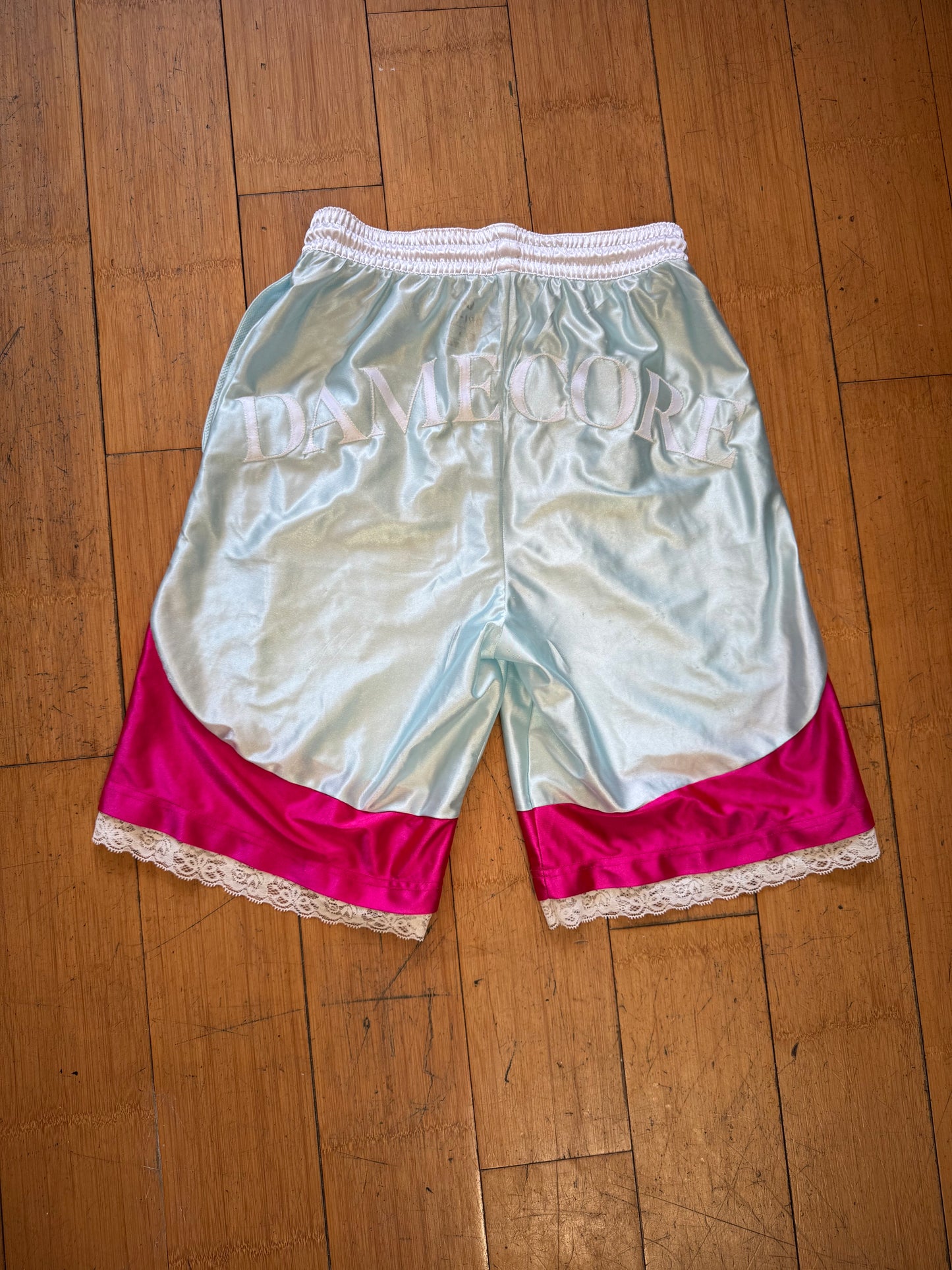 BABY BLUE & PINK BASKETBALL SHORTS