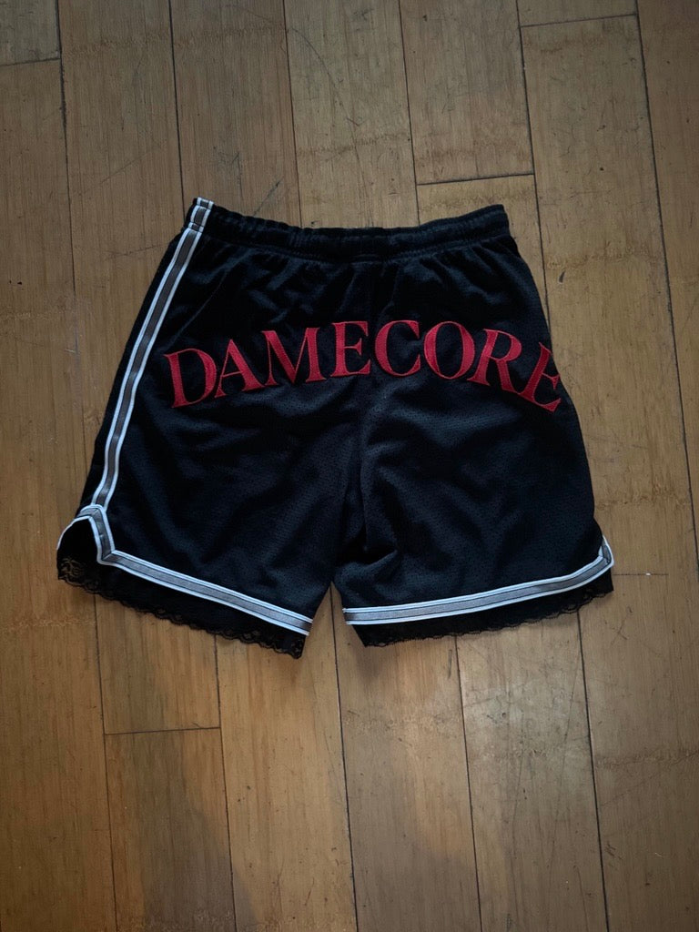 BLACK WITH METALLIC LINING BASKETBALL SHORTS