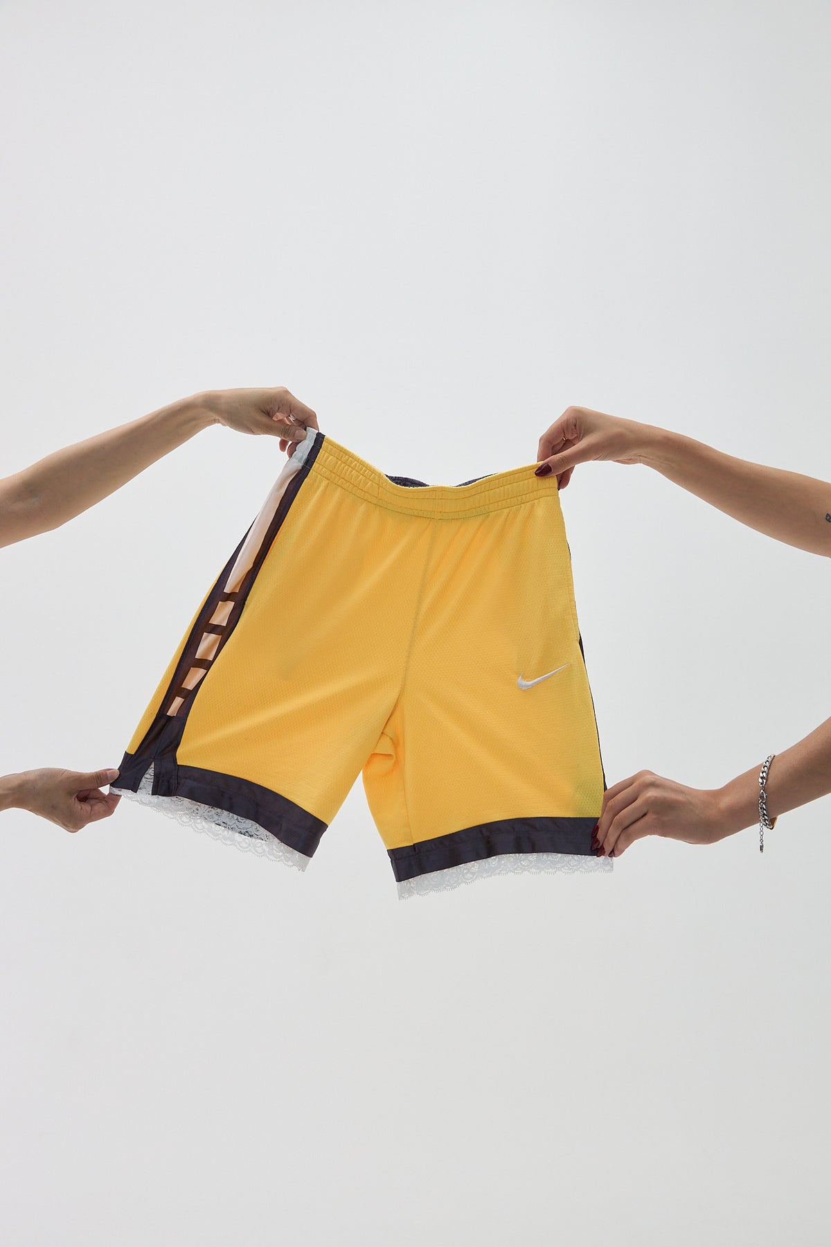 Yellow Lace Women's Basketball Shorts
