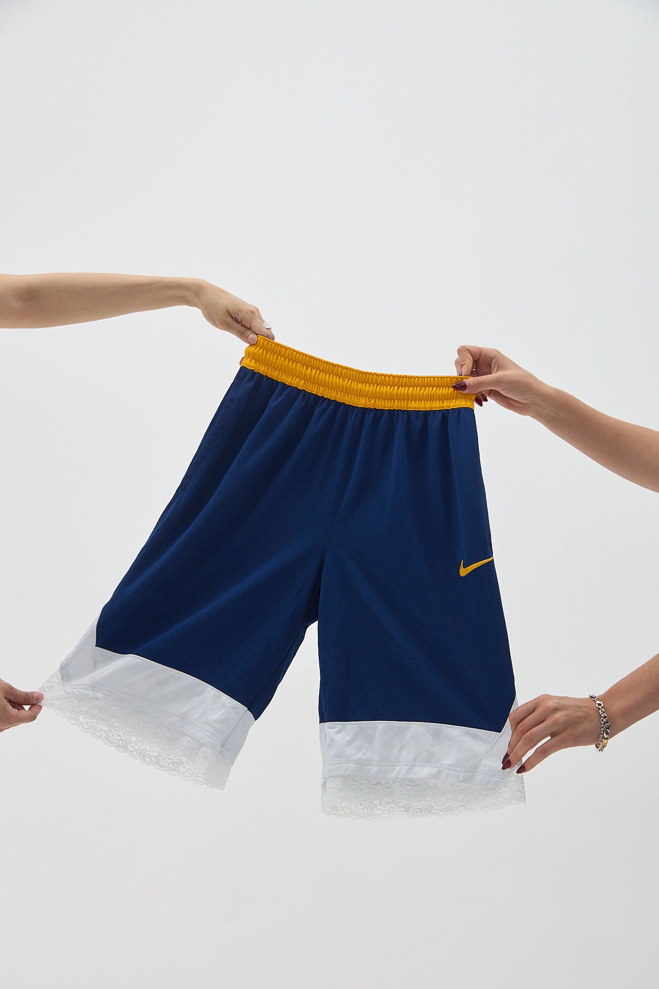 Navy Lace Women's Basketball Shorts