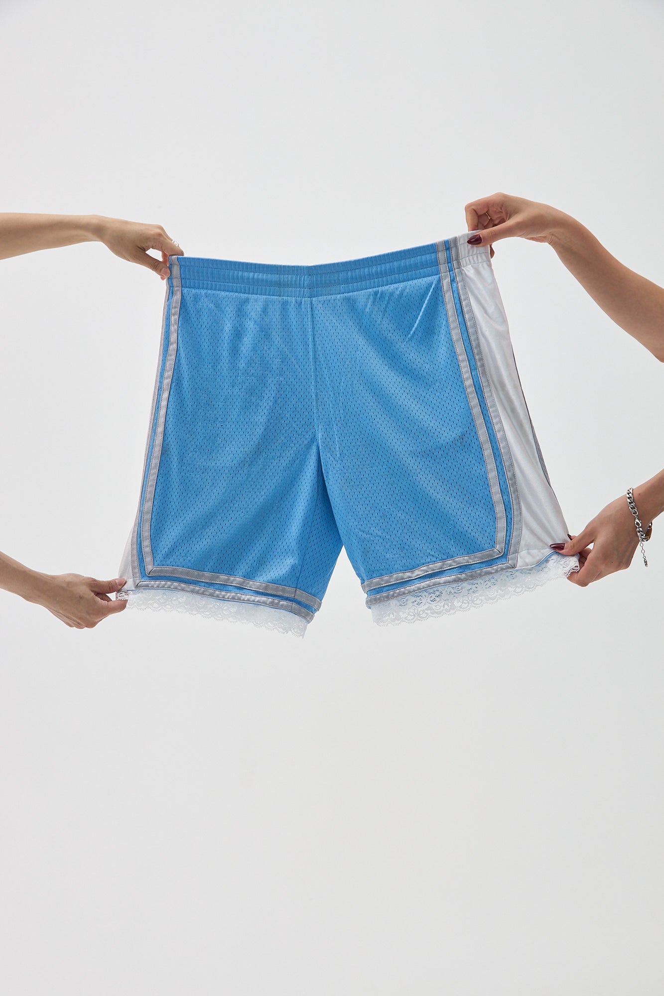 Light Blue Lace Women's Basketball Shorts