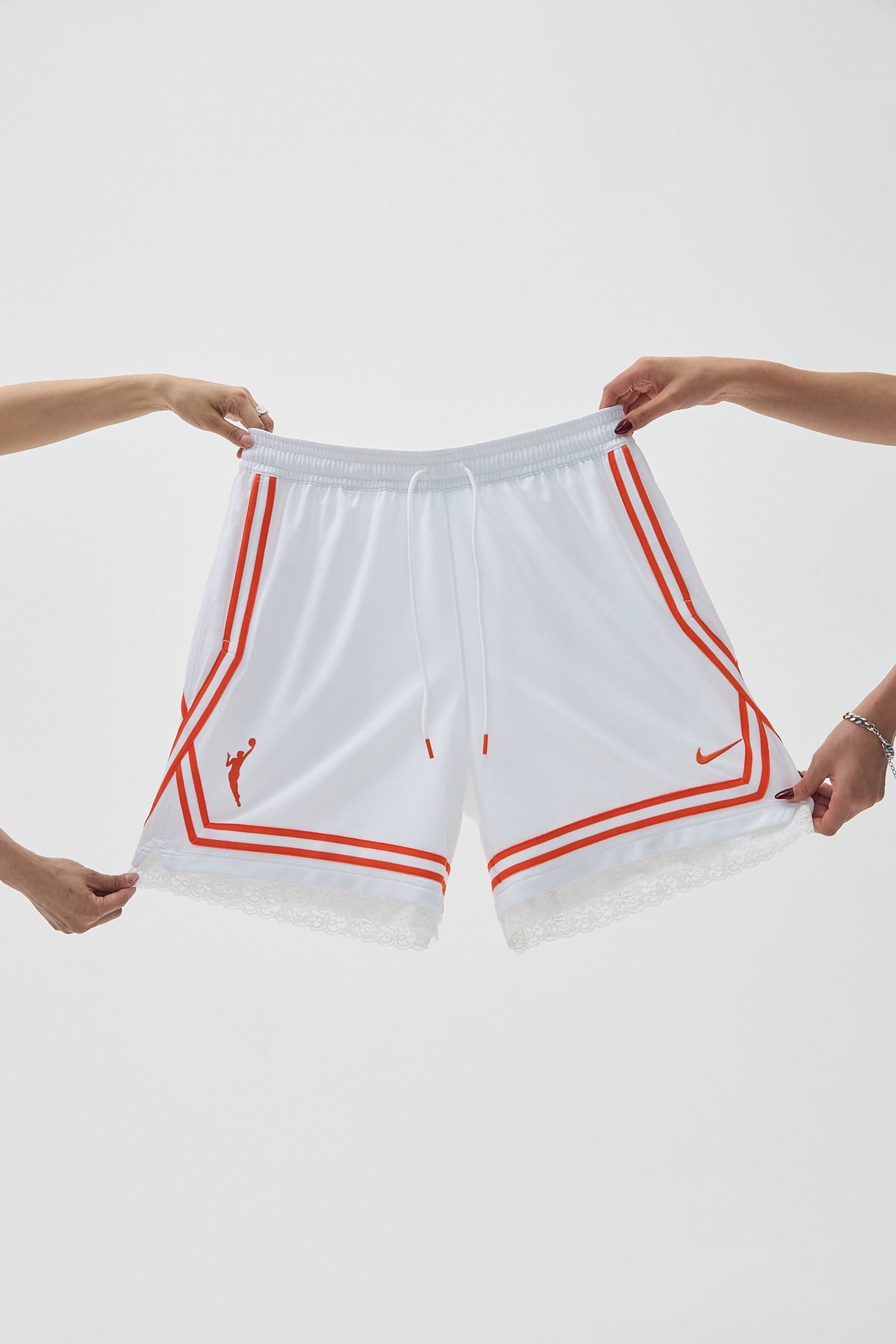 White Lace Women's Basketball Shorts