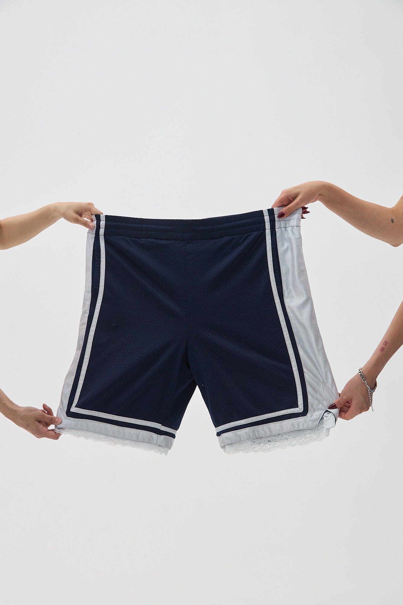 Navy Lace Women's Basketball Shorts