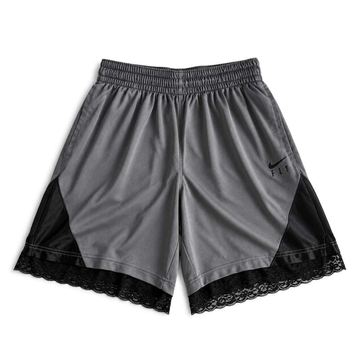 Aces Inspired Lace Shorts | Black & Gray | XS