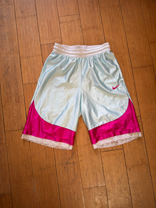 BABY BLUE & PINK BASKETBALL SHORTS