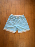 BABY BLUE & WHITE STRIPPED BASKETBALL SHORTS