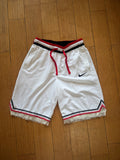 WHITE ZIG ZAG BASKETBALL SHORTS