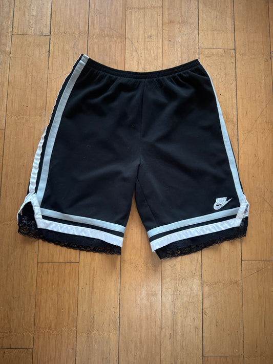 BLACK WITH SILVER/WHITE LINING BASKETBALL SHORTS