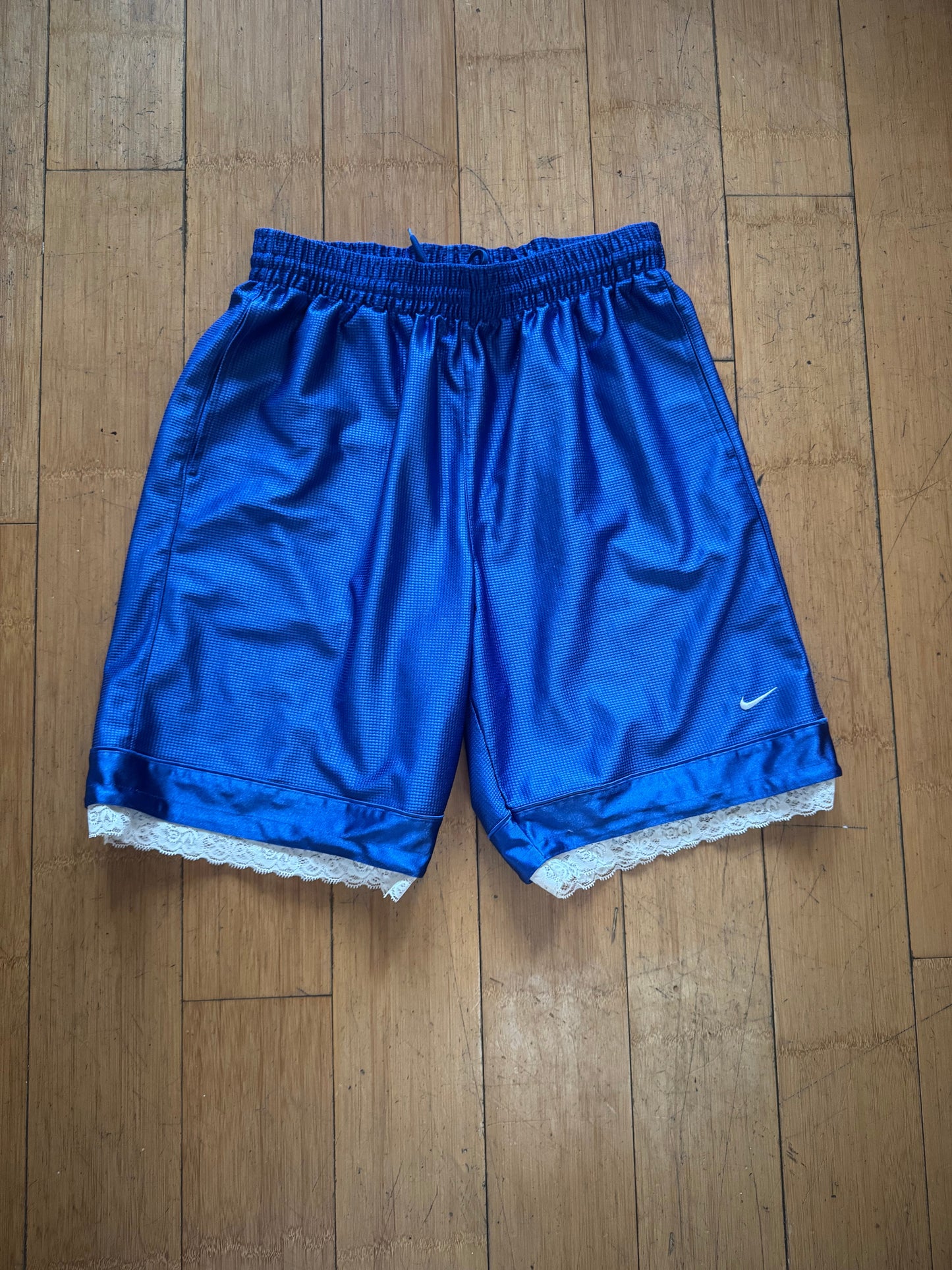 DEEP BLUE METALLIC BASKETBALL SHORTS