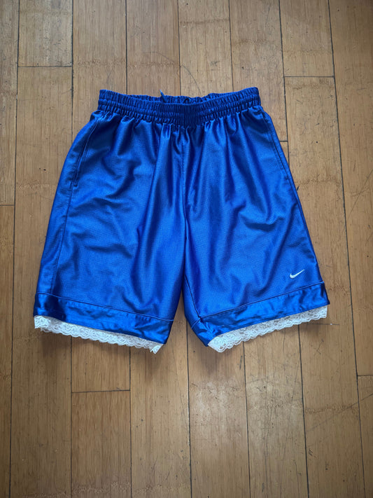 DEEP BLUE METALLIC BASKETBALL SHORTS