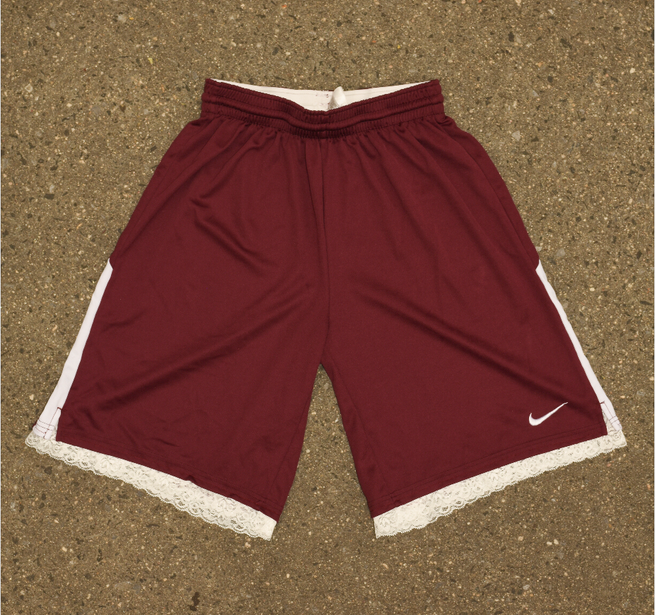 Maroon Lace Women's Basketball Shorts