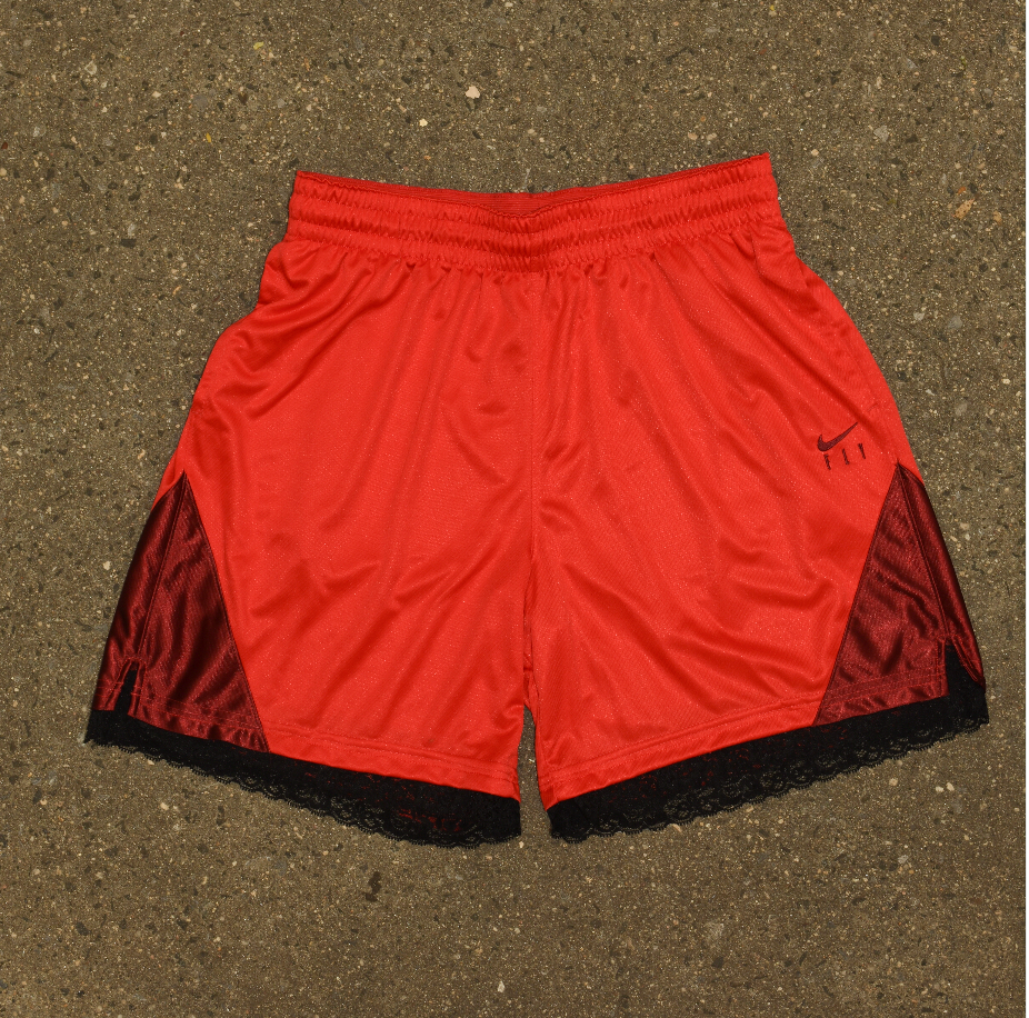 Red Lace Women's Basketball Shorts