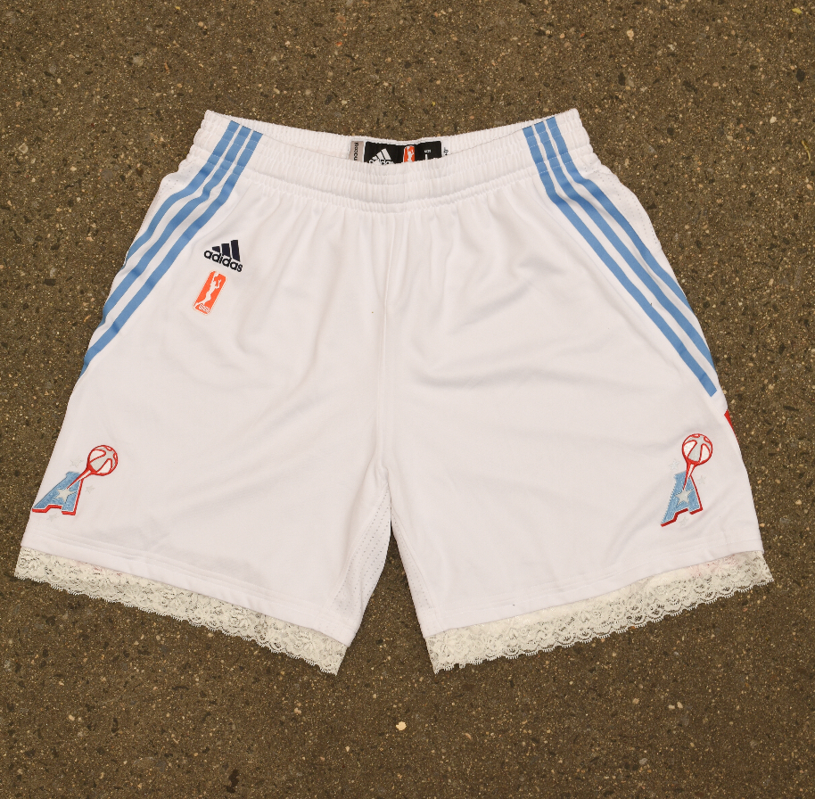 White Atlanta Dream Lace Women's Basketball Shorts
