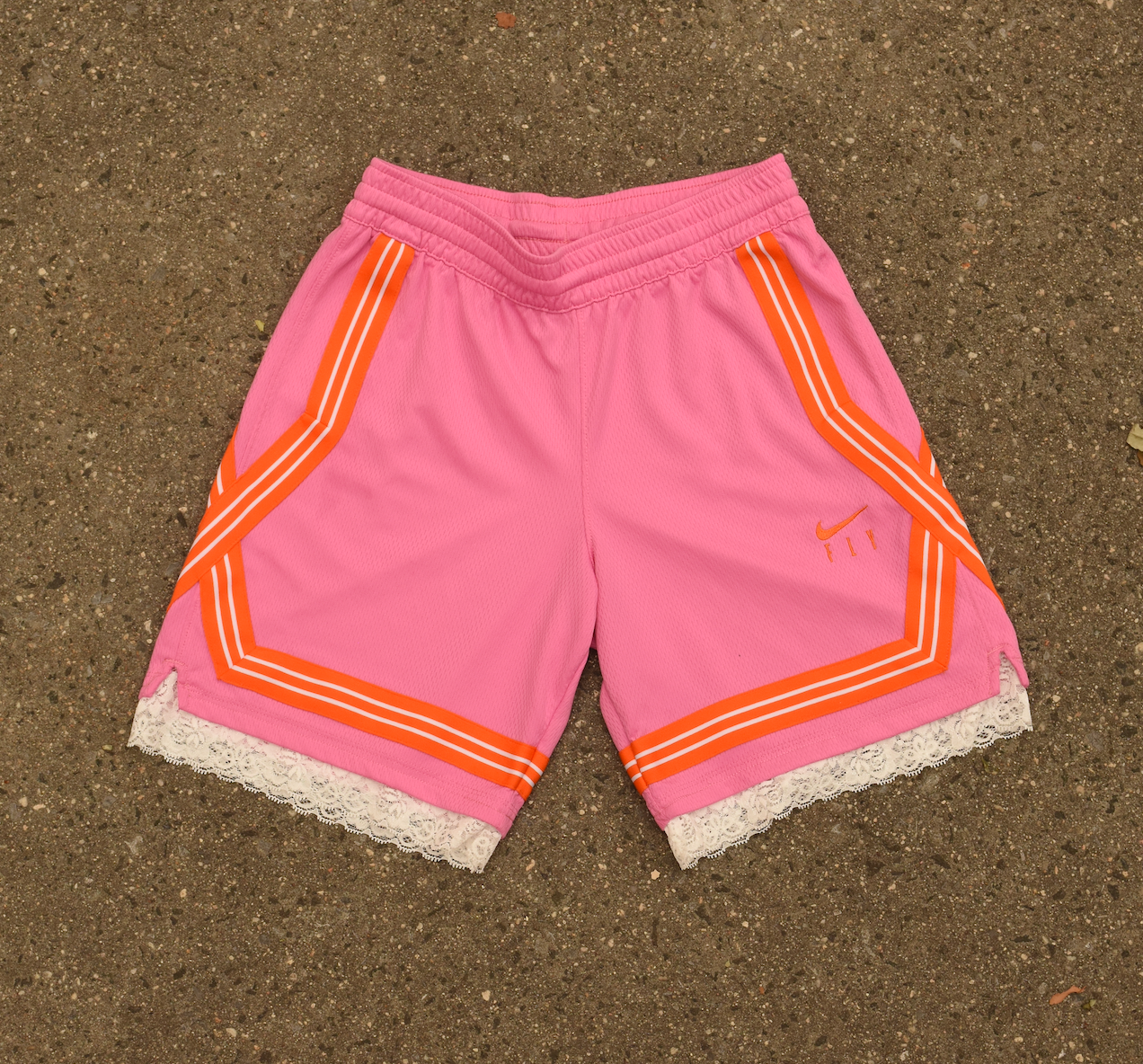 Pink & Orange Lace Women’s Basketball Shorts