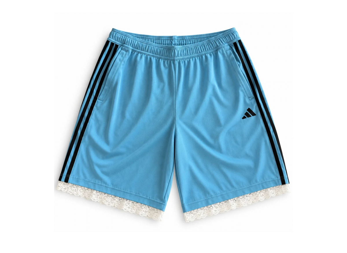Wings Inspired Lace Shorts | Light Blue & Black