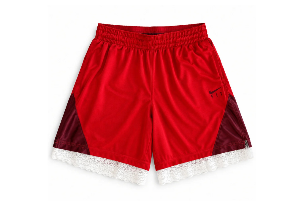 Fever Inspired Lace Shorts | Red & Maroon