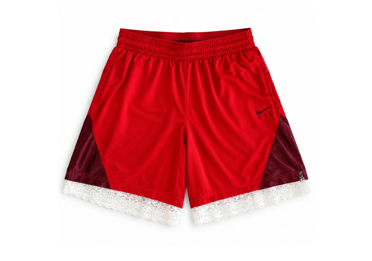 Fever Inspired Lace Shorts | Red & Maroon