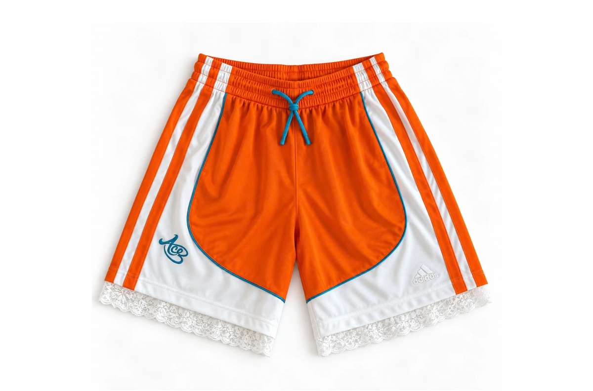 WNBA Inspired Lace Shorts | Orange, White & Blue