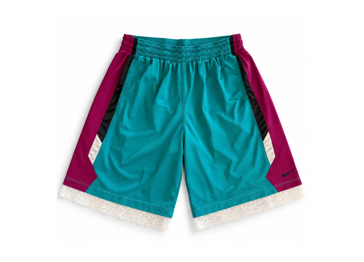 Blue & Pink Lace Basketball Shorts