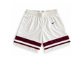 White & Maroon Lace Basketball Shorts
