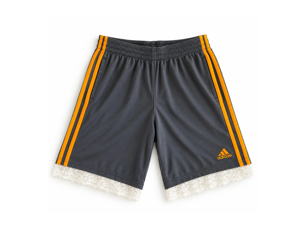 Gray & Yellow Lace Basketball Shorts