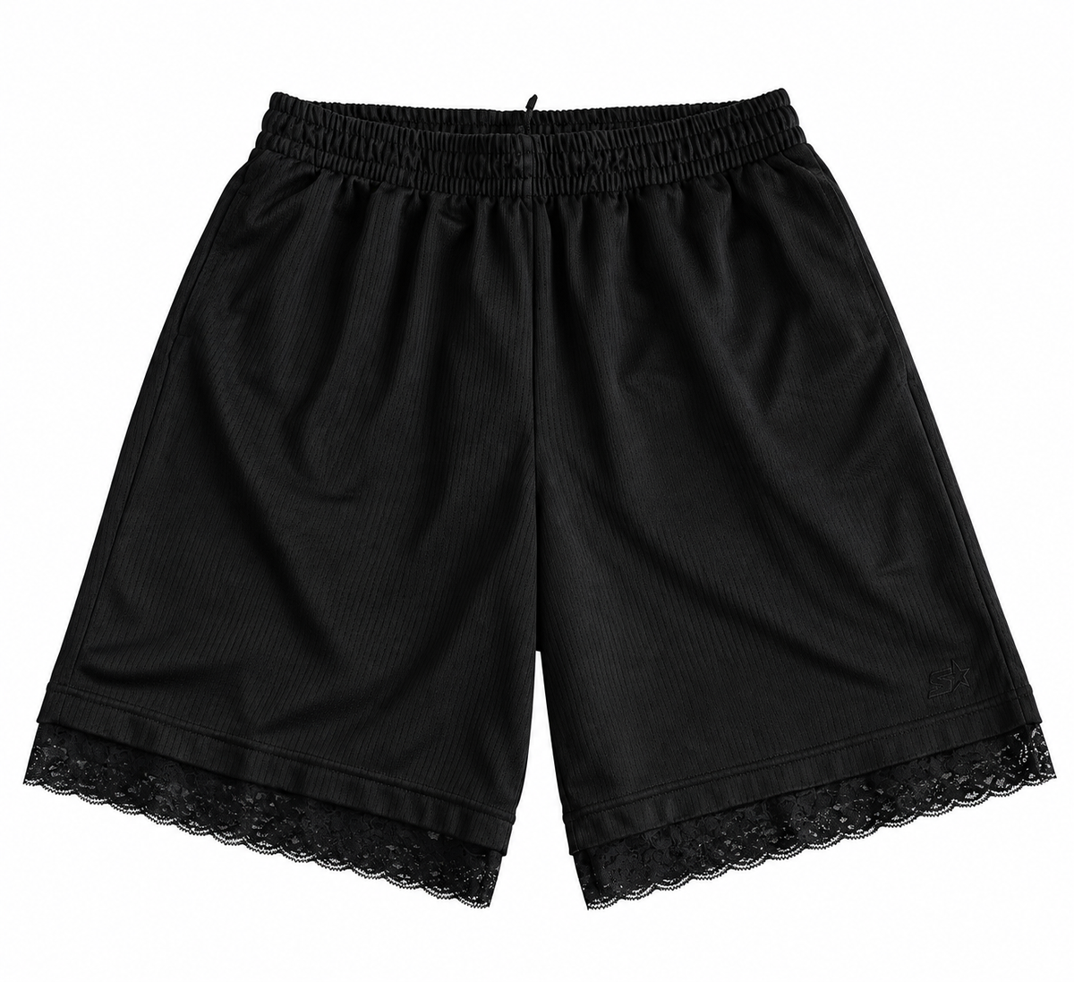 Black Lace Basketball Shorts | M