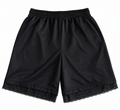 Black Mesh Lace Basketball Shorts | M