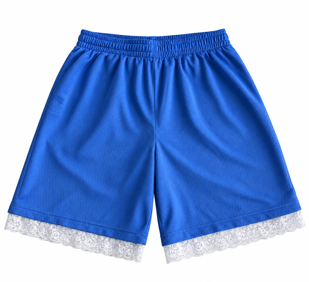Royal Blue Lace Basketball Shorts | M